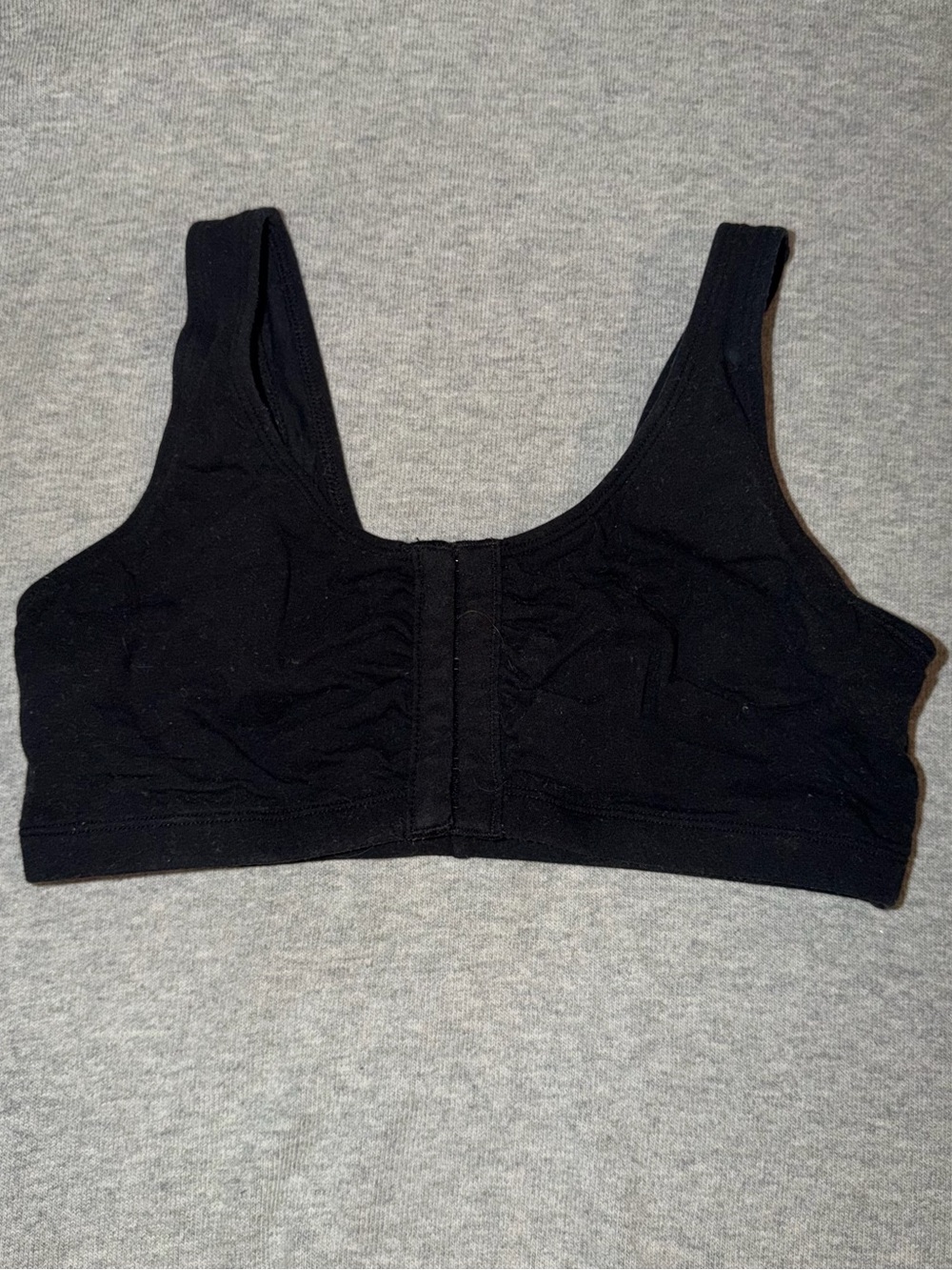 Fruit of the Loom Black Front-Closure Seamless Sports Bralette